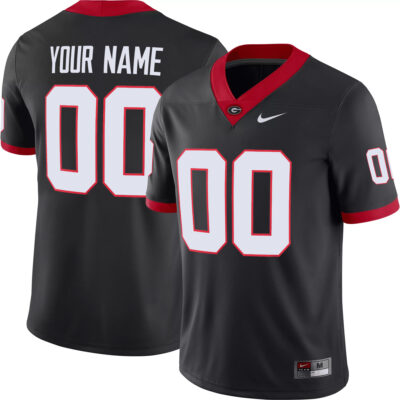 Custom Georgia Bulldogs Football Black Alternate Game Jersey - All Stitched