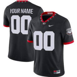 Custom Georgia Bulldogs Football Black 1981 Throwback Jersey - All Stitched
