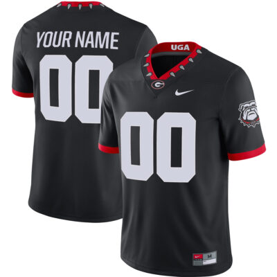Custom Georgia Bulldogs Football Black 1981 Throwback Jersey - All Stitched