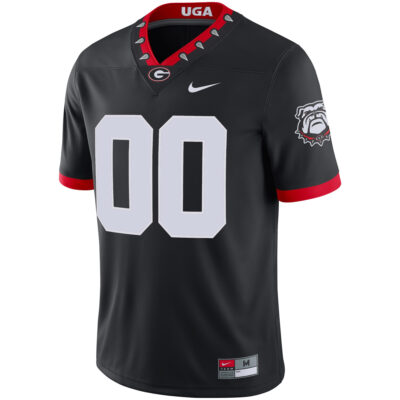 Alternative view of Custom Georgia Bulldogs Football Black 1981 Throwback Jersey - All Stitched