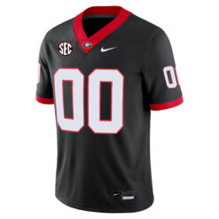Alternative view of Custom Georgia Bulldogs Football Black Alternate Game Jersey w/ SEC Patch - All Stitched