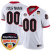 Custom Georgia Bulldogs Football Orange Bowl White Game Jersey - All Stitched