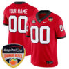 Custom Georgia Bulldogs Football Orange Bowl Red Home Game Jersey - All Stitched