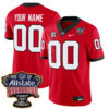 Custom Georgia Bulldogs Football Sugar Bowl Red Home Game Jersey - All Stitched