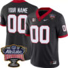 Custom Georgia Bulldogs Football Sugar Bowl Black Alternate Game Jersey - All Stitched