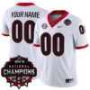Custom Georgia Bulldogs Football CFP National Championship White Game Jersey - All Stitched