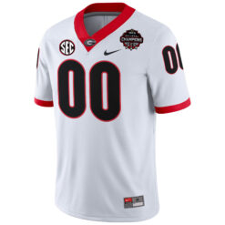 Alternative view of Custom Georgia Bulldogs Football CFP National Championship White Game Jersey - All Stitched