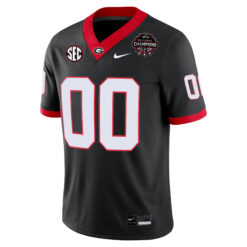 Alternative view of Custom Georgia Bulldogs Football CFP National Championship Black Alternate Game Jersey - All Stitched