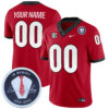 Custom Georgia Bulldogs Football Red Game Jersey w/ Vince Dooley Patch - All Stitched