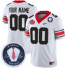 Custom Georgia Bulldogs Football White 40th NC Anniversary Jersey w/ Vince Dooley Patch - All Stitched
