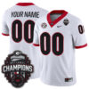 Custom Georgia Bulldogs Football Back2Back CFP National Championship White Game Jersey - All Stitched