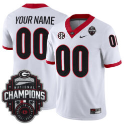 Custom Georgia Bulldogs Football Back2Back CFP National Championship White Game Jersey - All Stitched