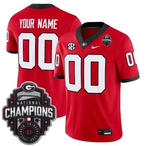 Custom Georgia Bulldogs Football Back2Back CFP National Championship Red Home Game Jersey - All Stitched