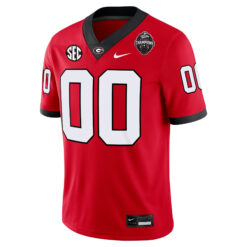 Alternative view of Custom Georgia Bulldogs Football Back2Back CFP National Championship Red Home Game Jersey - All Stitched