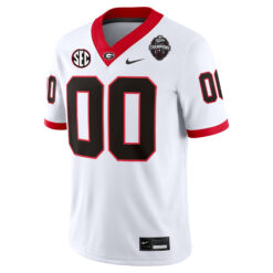 Alternative view of Custom Georgia Bulldogs Football Back2Back CFP National Championship White Away Game Jersey - All Stitched