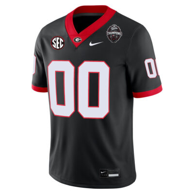 Alternative view of Custom Georgia Bulldogs Football Back2Back CFP National Championship Black Alternate Game Jersey - All Stitched