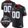 Custom Georgia Bulldogs Football Back2Back CFP National Championship Black 1981 Throwback Jersey - All Stitched