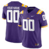 Custom LSU Tigers Football Purple Game Jersey - All Stitched