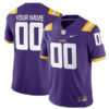 Custom LSU Tigers Football Purple Game Jersey w/ SEC Patch - All Stitched