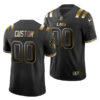 Custom LSU Tigers Football Black Gold Jersey w/ SEC Patch - All Stitched