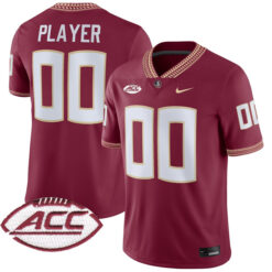 Custom Florida State Seminoles Football Garnet Home Jersey w/ ACC Patch - All Stitched