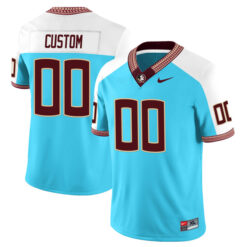 Custom Florida State Seminoles Football Alternate Turquoise Blue Jersey - All Stitched