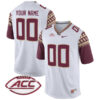 Custom Florida State Seminoles Football White Game Jersey w/ ACC Patch - All Stitched
