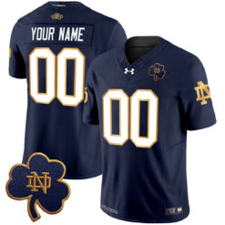 Custom Notre Dame Fighting Irish Football Navy Jersey - All Stitched