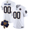 Custom Notre Dame Fighting Irish Football White Jersey - All Stitched