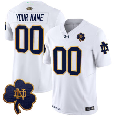 Custom Notre Dame Fighting Irish Football White Jersey - All Stitched