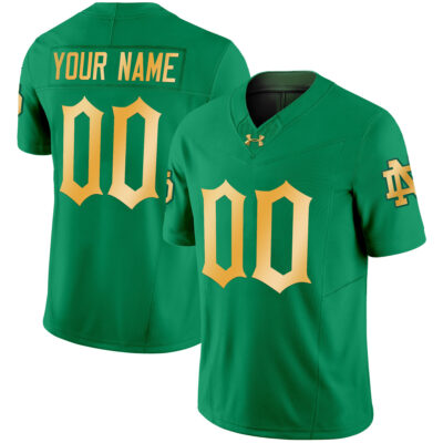 Custom Notre Dame Fighting Irish Football Green Limited Jersey - All Stitched