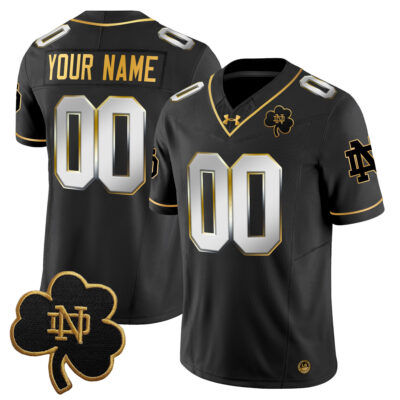 Custom Notre Dame Fighting Irish Football Black Gold Limited Jersey - All Stitched