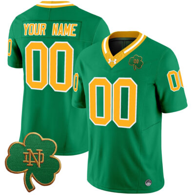 Custom Notre Dame Fighting Irish Football Alternate Green Throwback Vapor F.U.S.E Limited Jersey - All Stitched