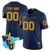 Custom West Virginia Mountaineers Football 1965 Navy Throwback Jersey - All Stitched