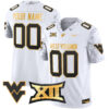 Custom West Virginia Mountaineers Football White Gold Jersey - All Stitched