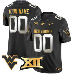 Custom West Virginia Mountaineers Football Black Limited Jersey - All Stitched