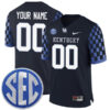 Custom Kentucky Wildcats Football Black Alternate Jersey w/ SEC Patch - All Stitched