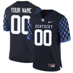 Custom Kentucky Wildcats Football Black Alternate Jersey - All Stitched