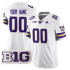 Custom Washington Huskies Football White Vapor F.U.S.E Limited Jersey w/ B1G Patch - All Stitched