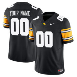 Custom Iowa Hawkeyes Football Black Vapor F.U.S.E Limited Jersey - All Stitched