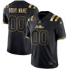 Custom Ole Miss Rebels Football Black Gold Limited Jersey w/ SEC Patch - All Stitched
