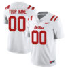 Custom Ole Miss Rebels Football White Away Limited Jersey - All Stitched
