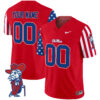 Custom Ole Miss Rebels Football American Style Red Jersey - All Stitched