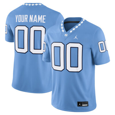Custom North Carolina Tar Heels Football Carolina Blue Game Jersey - All Stitched