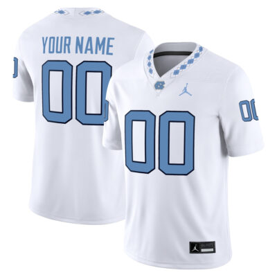 Custom North Carolina Tar Heels Football White Game Jersey - All Stitched