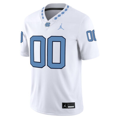 Alternative view of Custom North Carolina Tar Heels Football White Game Jersey - All Stitched