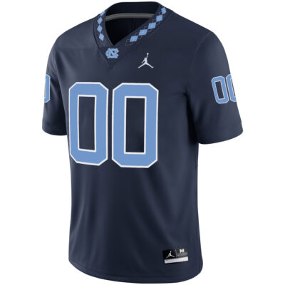 Alternative view of Custom North Carolina Tar Heels Football Navy Alternate Game Jersey - All Stitched