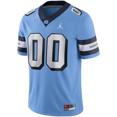 Alternative view of Custom North Carolina Tar Heels Football Carolina Blue Retro Game Jersey - All Stitched