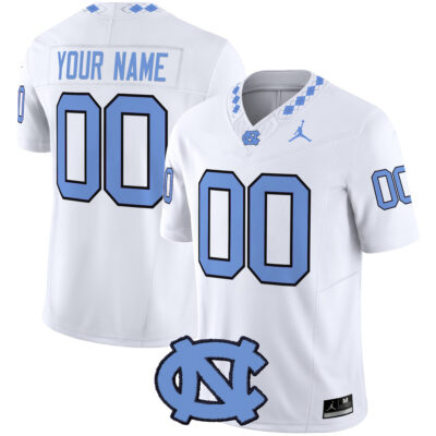 Custom North Carolina Tar Heels Football White Limited Jersey - All Stitched