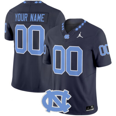 Custom North Carolina Tar Heels Football Navy Limited Jersey - All Stitched